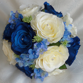 Royal Blue & Ivory Bridesmaid Bouquet